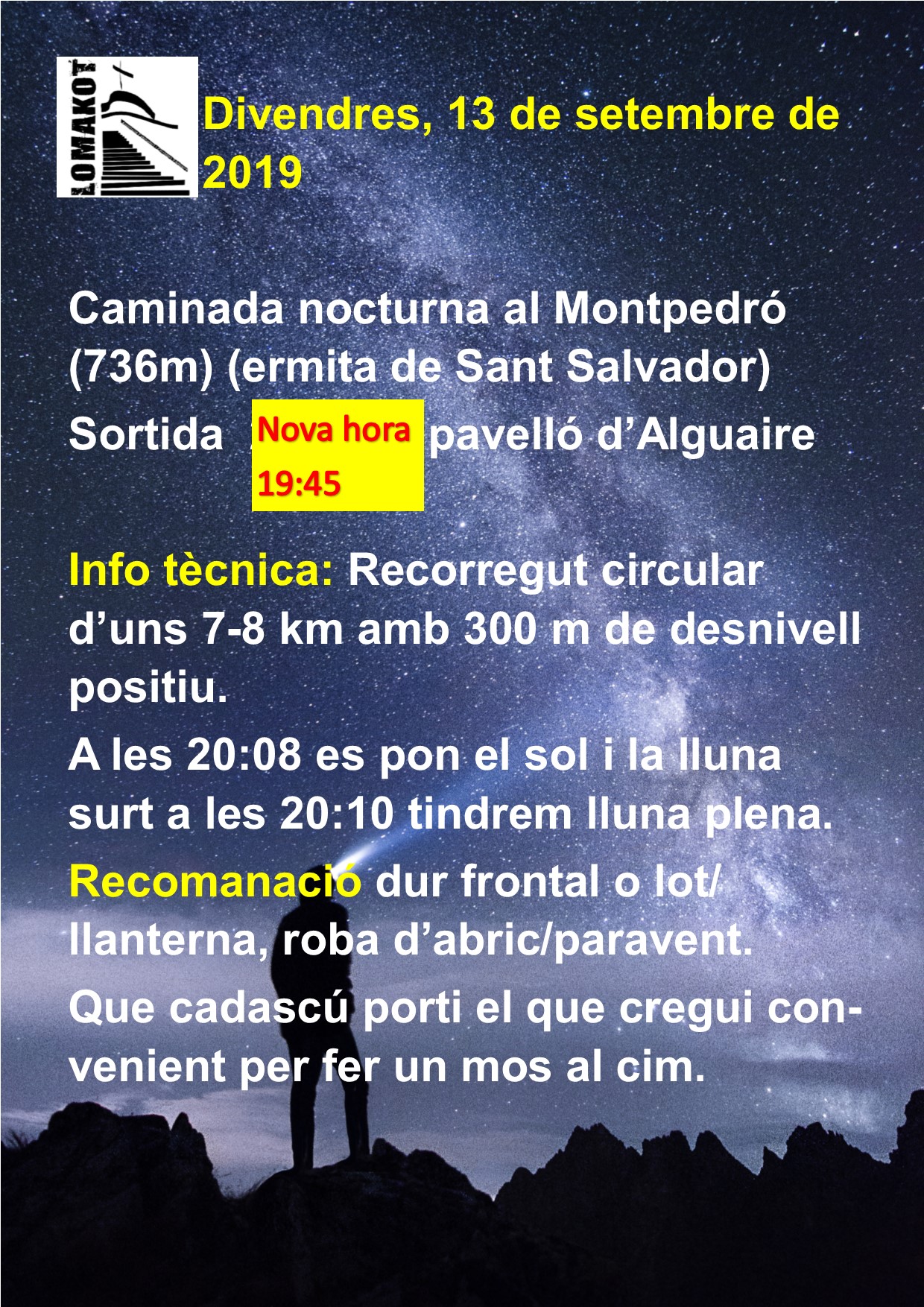 13/09/2019 pujada nocturna al Montpedró